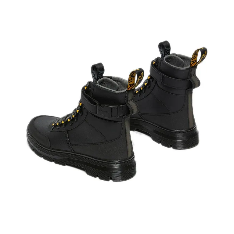 Dr.Martens Combs Tech Coated Canvas Casual Boots 'Black Yellow'-5