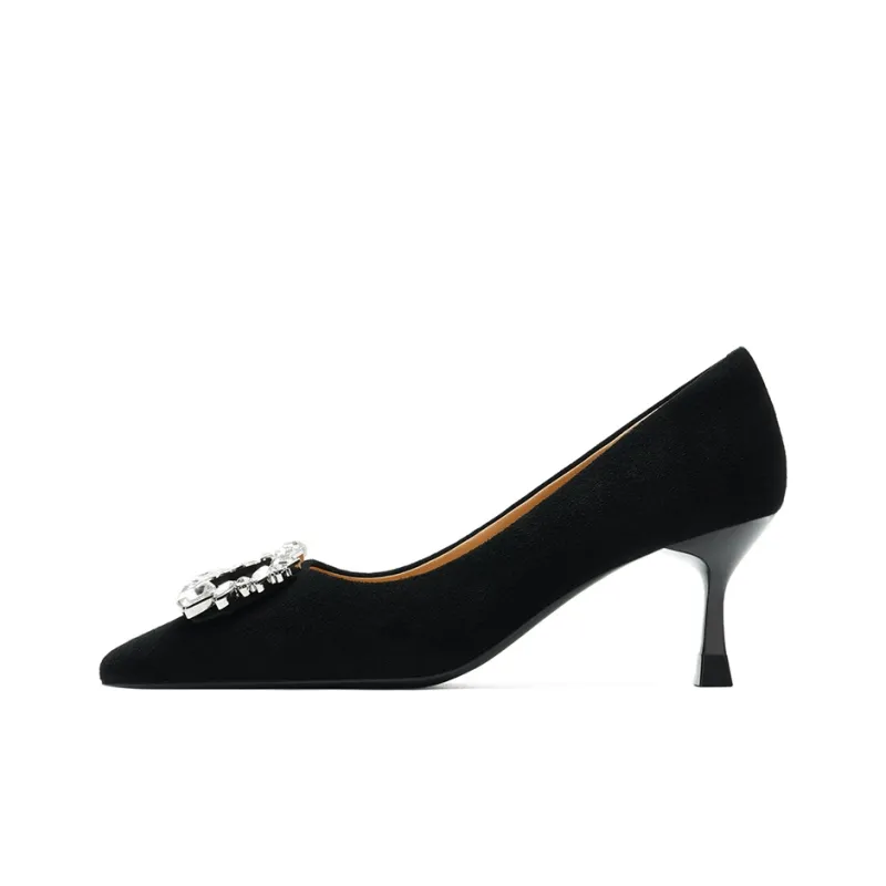ELLE Slim Heel Shoes 6.5cm Women's Black-0