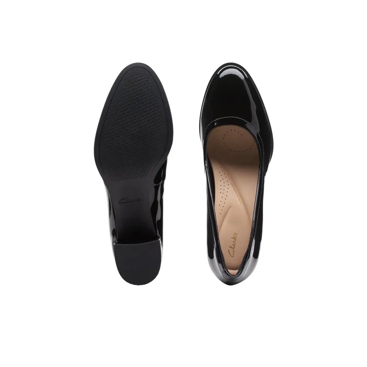 Clarks Frewa Series Chunky Heel High Heels Women's Black-2