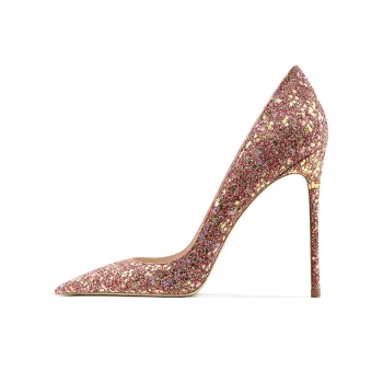 Ganxiaojie Slim Heel High Heels Women's Red Multicolor