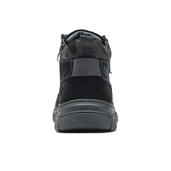 JOSINY Men's Fleece Lined Ankle Boots Men's Black-4