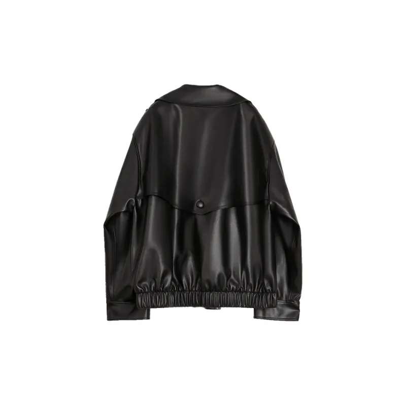 ELLE Leather Jacket Women's Black-1