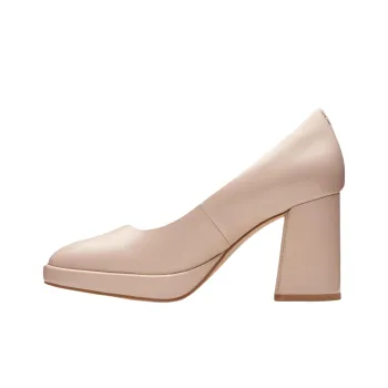 Clarks Chunky Heel High Heels 8.5cm Women's Pink