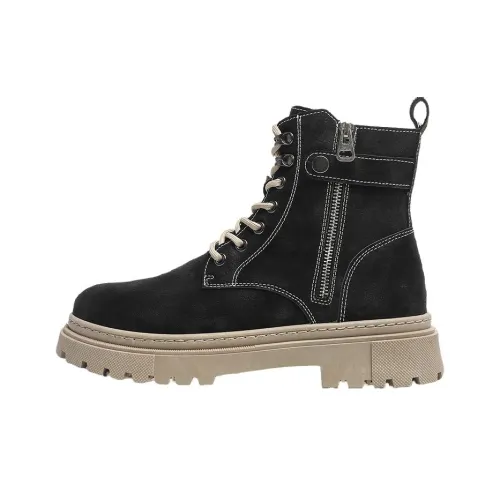 Bull charm Martin Boots Unisex Black/Gray/Khaki