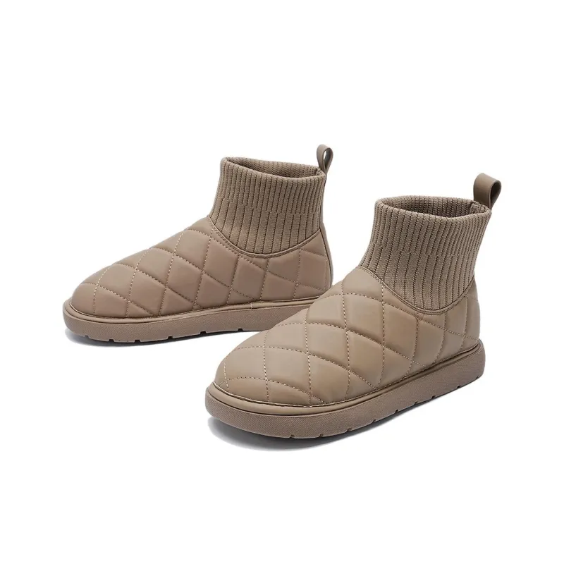 EBLAN Warm Ankle-Length Snow Boots Women's Black-7