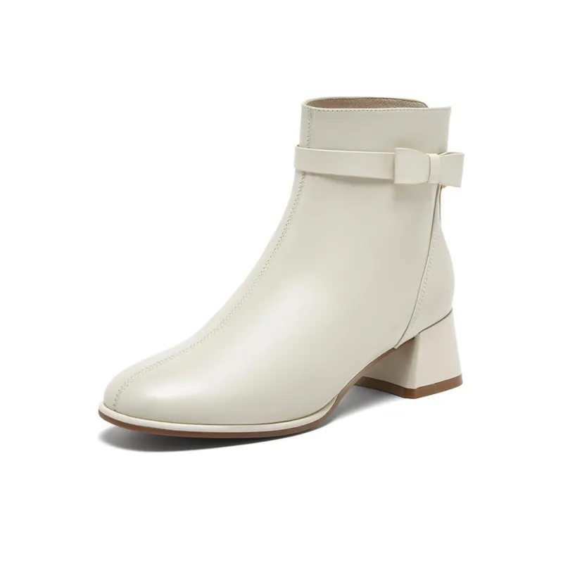 BASTO Ankle Boots Women's Black/Ecru/Apricot-5