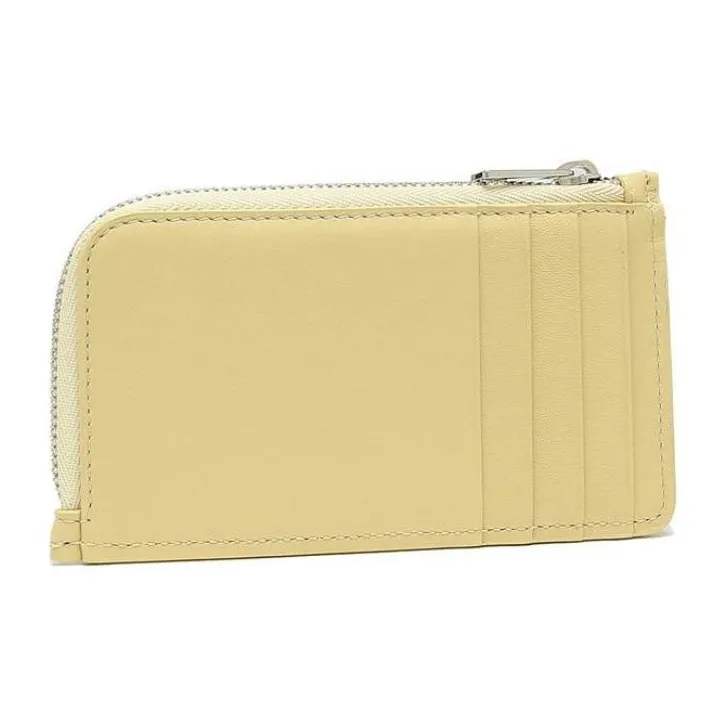 J&M Leather Card Holder Women's Light Yellow-3