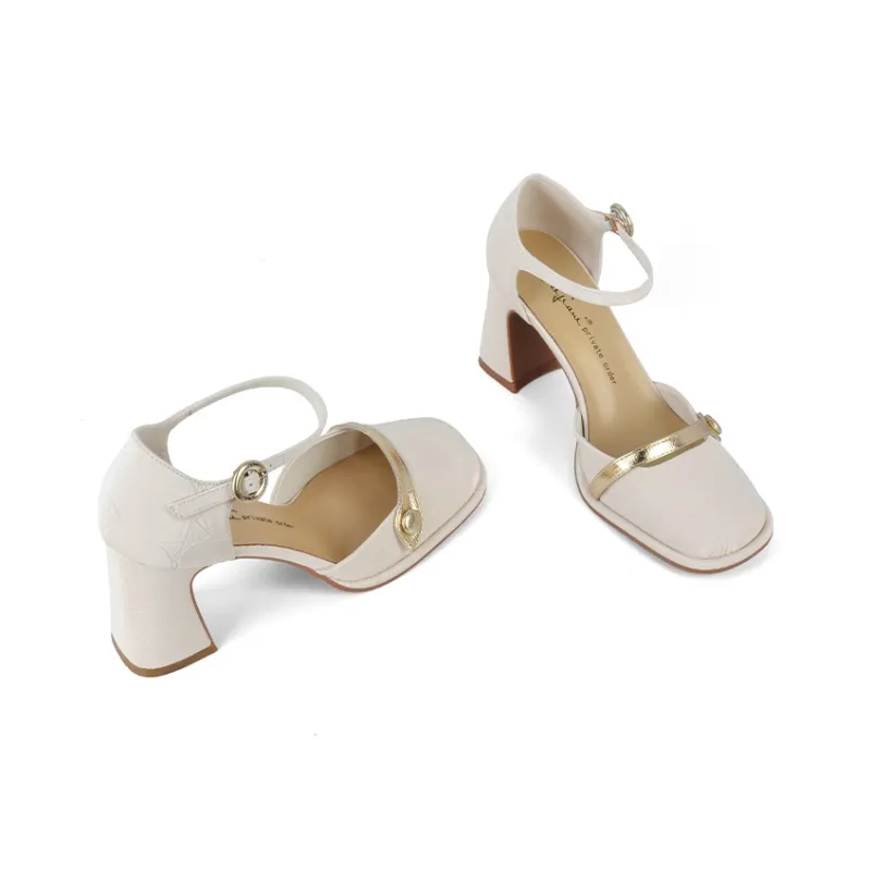 Beijiani Chunky Heel High Heels 7cm Women's-3