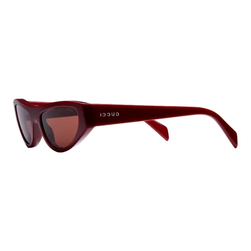 GUCCI Acetate Plate Frame Cat Eye Sunglasses Women's Red