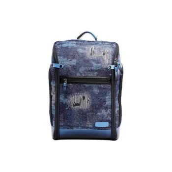 FREQUENTFLYER Lily Woven Series Polyester Double-Shoulder Backpack Regular Unisex Snowflake Blue