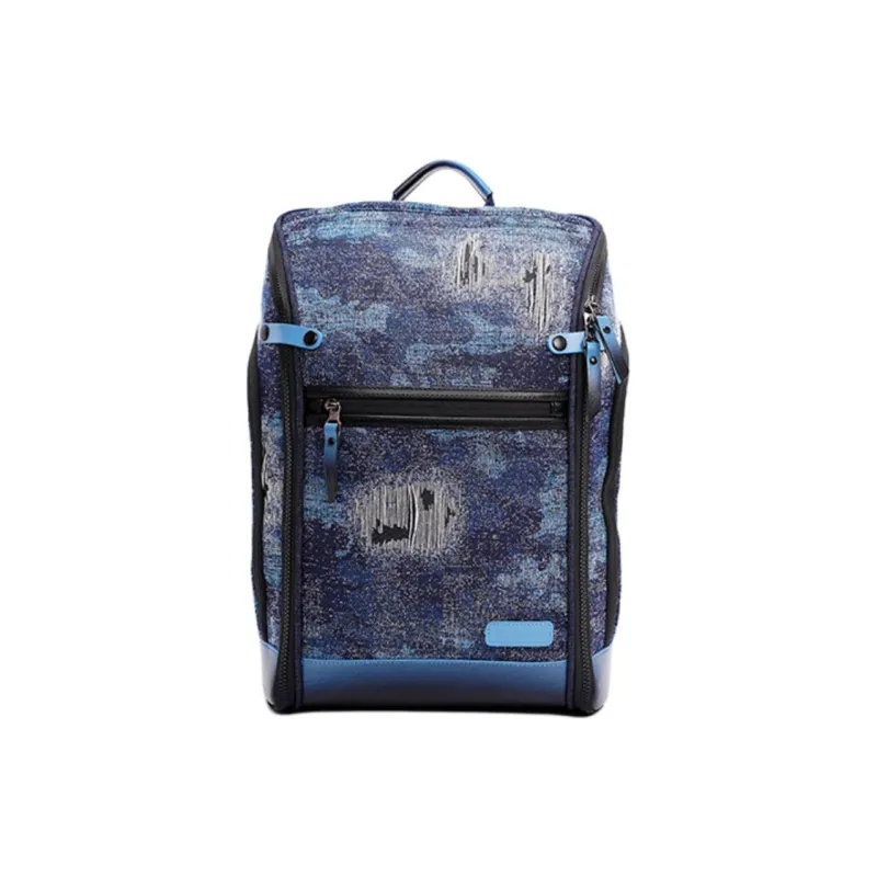 FREQUENTFLYER Lily Woven Series Polyester Double-Shoulder Backpack Regular Unisex Snowflake Blue-0