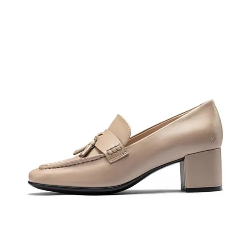 Ecco Chunky Heel High Heels 5CM Women's Beige