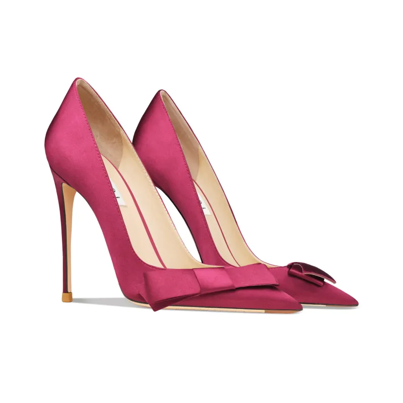 Suyymakk Slim Heel High Heels Women's Burgundy-2
