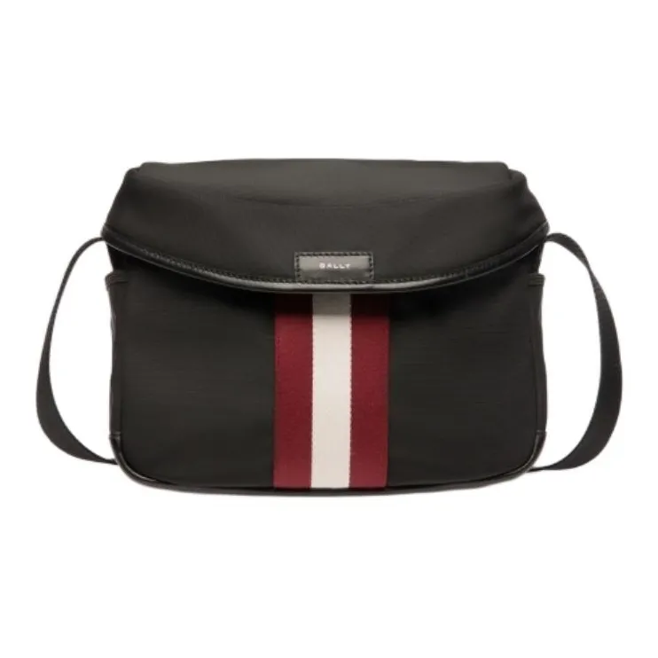 BALLY Fabric Shoulder Bag, Crossbody Bag Men's Black-0