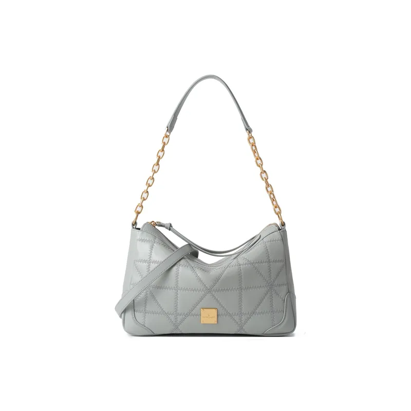 Montagut Sheepskin Shoulder Bag, Crossbody Bag, Shoulder Bag Regular Women's Stone Gray/Acorn/Coconut Milk White/Black-0