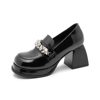 Obertine Chunky Heel High Heels 7cm Women's Black Brown