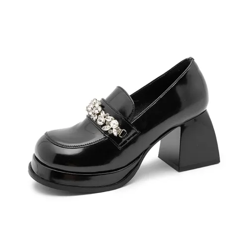 Obertine Chunky Heel High Heels 7cm Women's Black Brown