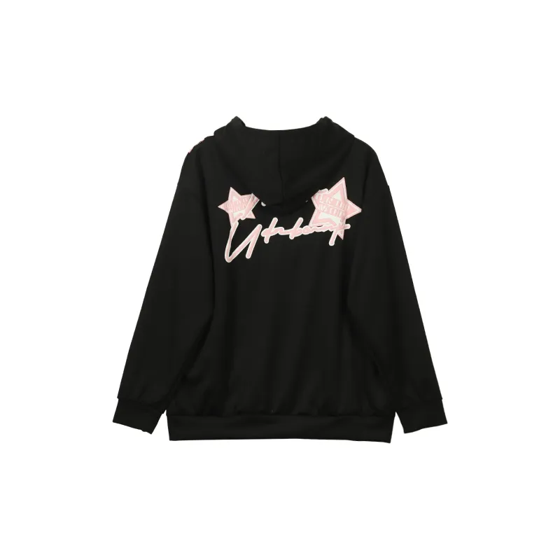EOEI Sweet Sister Effortless Style Heavyweight Jacket Clothing Hooded Top Autumn Coat Women's-5