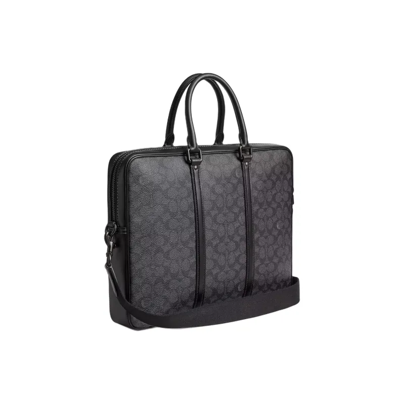 COACH Coated Canvas Laptop Bag Tubas Women's Charcoal-1