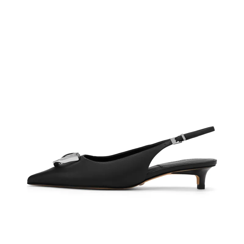 CHARLES&KEITH Small CK Slim Heel High Heels 3.5cm Women's Blue/Black-3