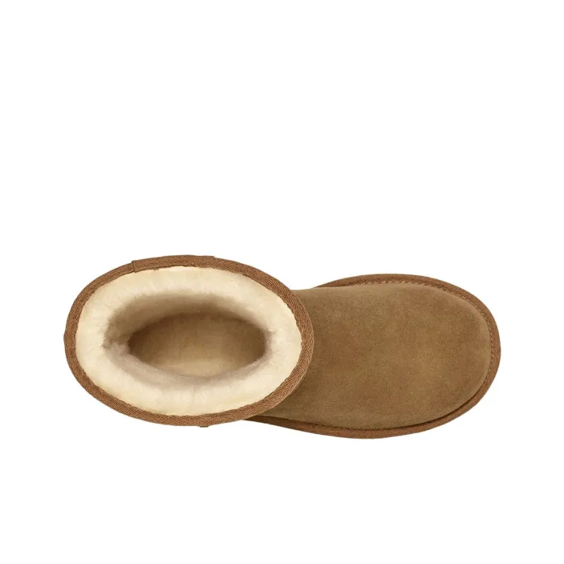 UGG Classic Short UGG Rubber Logo Fleece Lined Women's-4