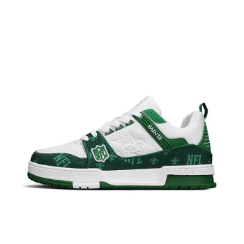 NFL TR FG New Orleans Saints Low Top Skateboard Shoes Unisex White Green