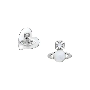 Vivienne Westwood THOMASINA Brass Stud Earrings Unisex Silver