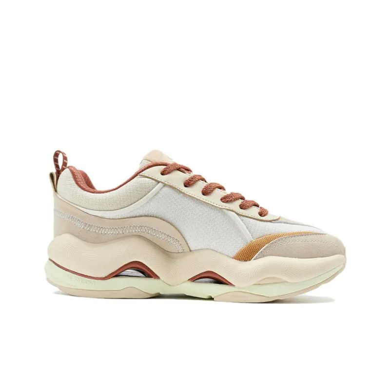 PEAK Sports Life Collection Non slip Lightweight Low Top Casual Shoes Women's Ecru-1