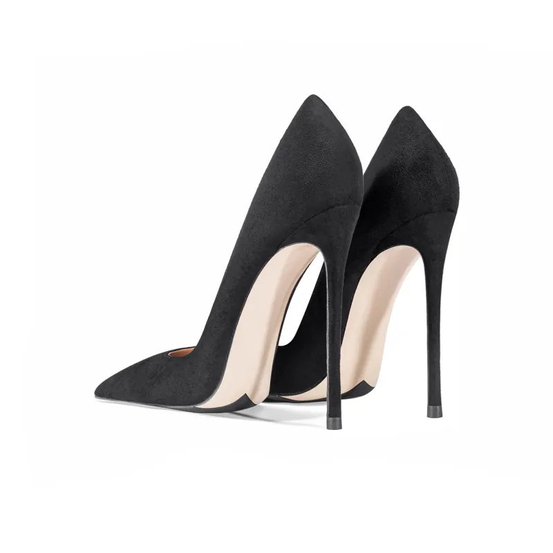 Ganxiaojie Slim Heel High Heels Women's Black-3