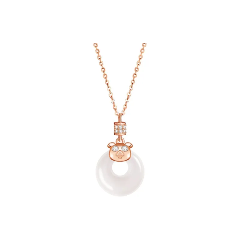 Strange Snow Chalcedony Necklaces Unisex-14