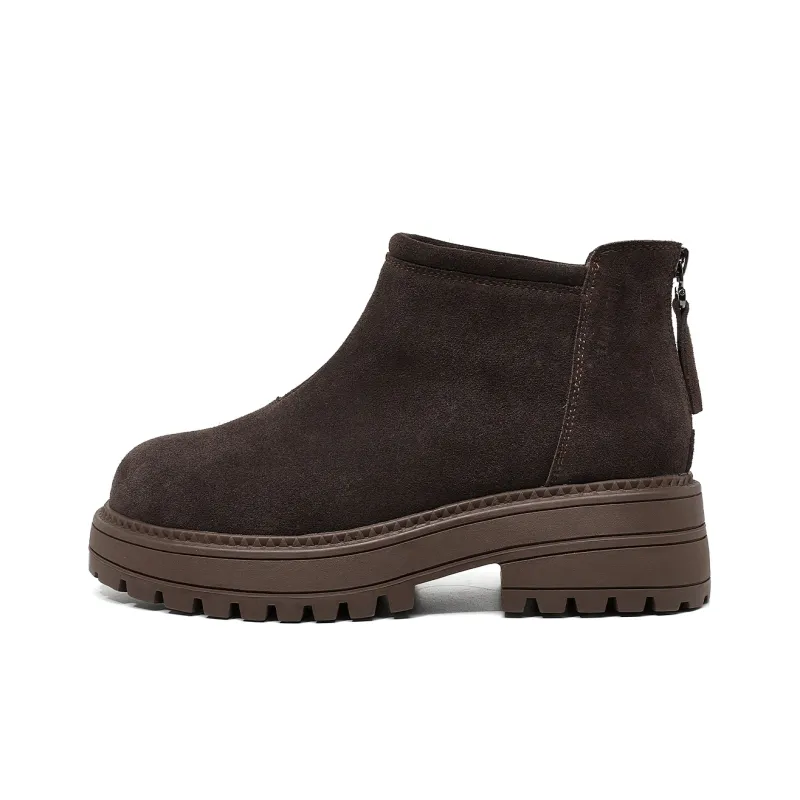 OULISASI Ankle Boots Women's Caramel/Coffee/Black-6