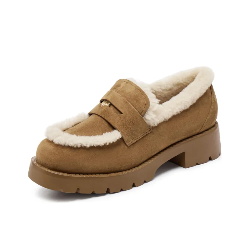 Staccato Mocha Puffy Loafers 4cm Women's Brown-1