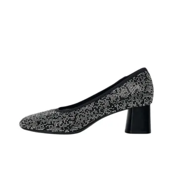 ZARA Chunky Heel High Heels 5m Women's Silver Black