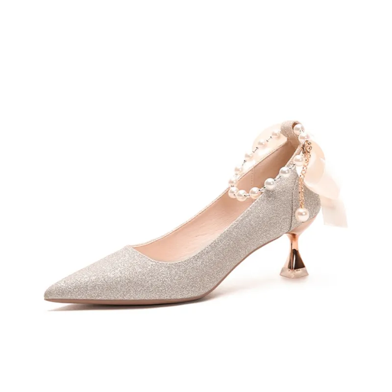 TADSW Slim Heel High Heels 5.5cm Women's Champagne-0
