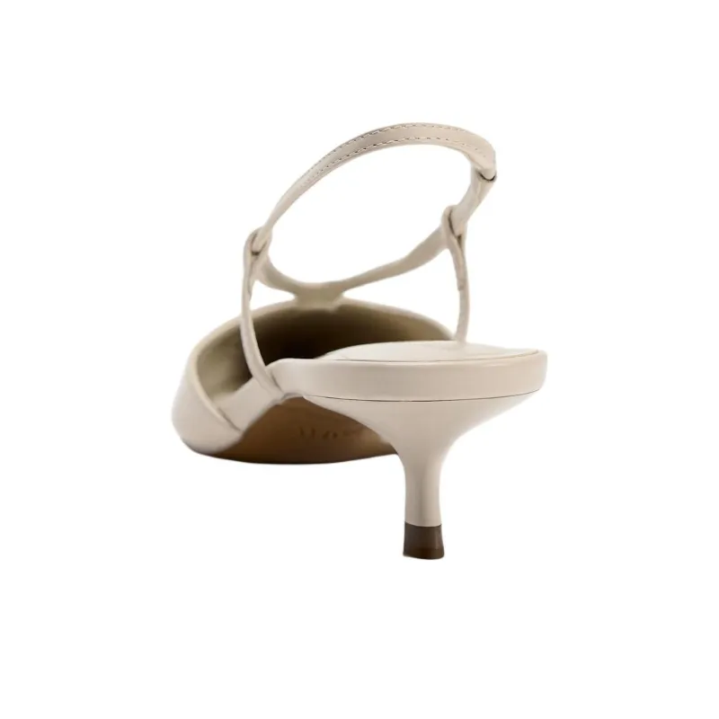 ZARA Slim Heel High Heels 3.5cm Women's Ecru-4