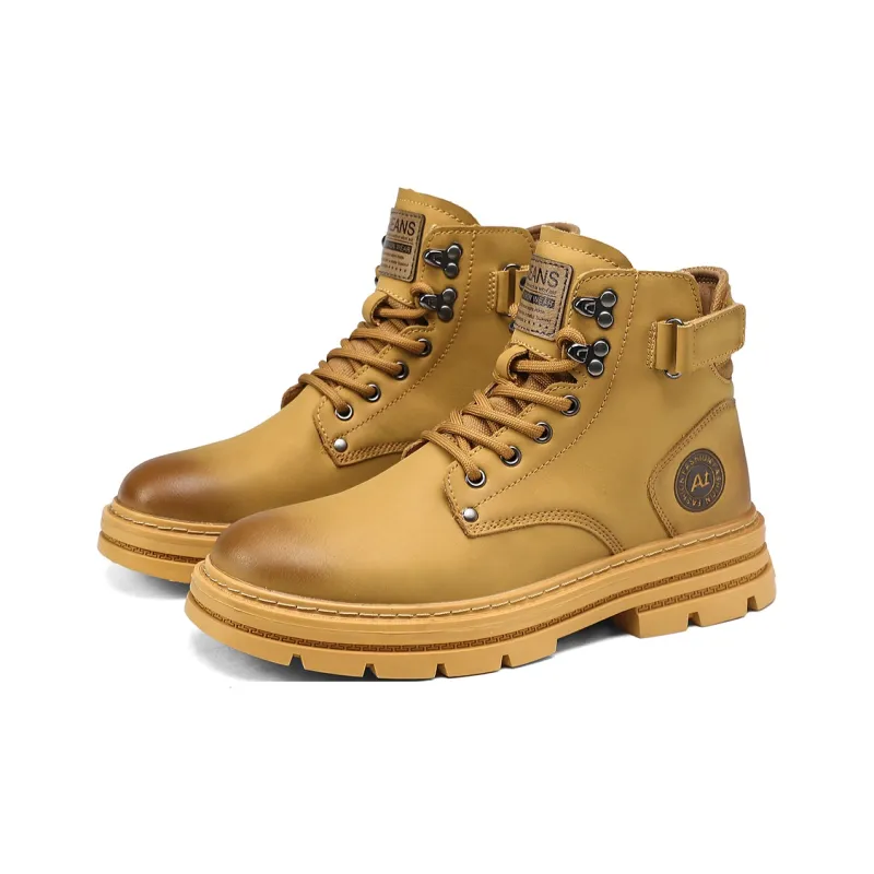 Abango Martin Boots Men Yellow, Black-2