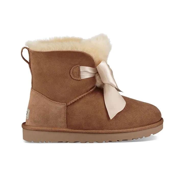 UGG Gita Bow Mini Fleece Lined Brown Women's-1