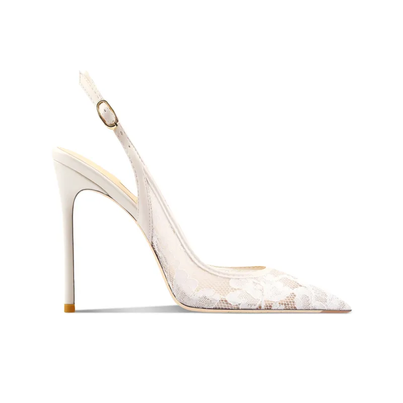 Suyymakk Slim Heel High Heels Women's White-1