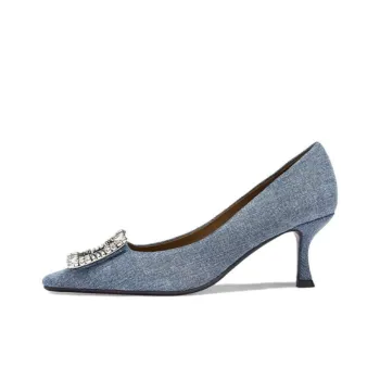 73Hours Elegant Fun Slim Heel High Heels 6.5cm Women's Blue