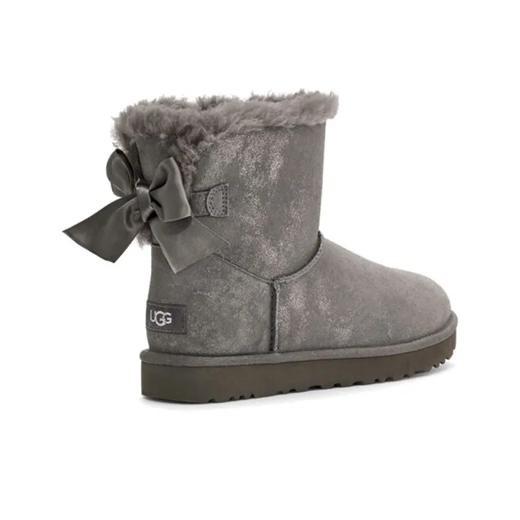 UGG Mini Bailey Bow Glimmer Charcoal Women's-4