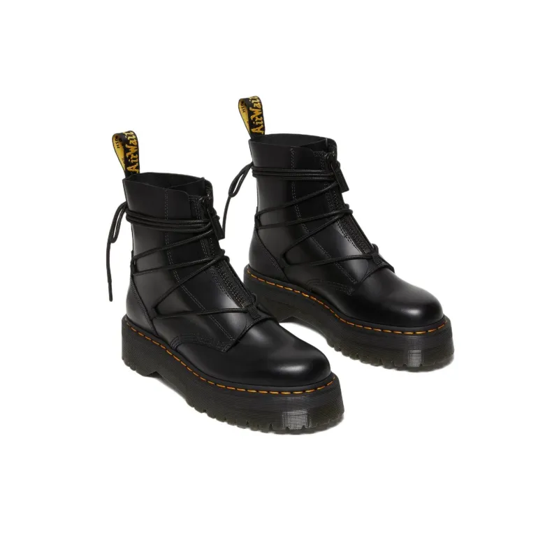 Dr. Martens Jarrick Ii Laced Leather Platform Boot Black Smooth Paris Women's-2