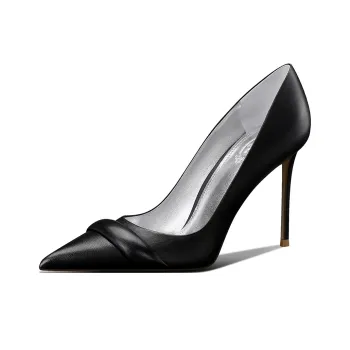 Miss Left Slim Heel High Heels 9.5cm Women's Black