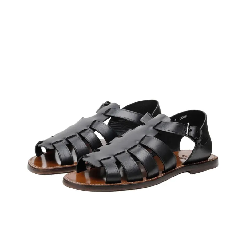 Silvano Sassetti Roman Sandals Men's Black-2