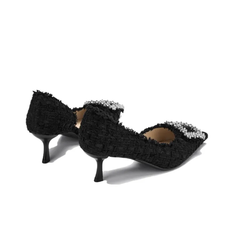 73Hours Tipsy Day Slim Heel High Heels Women's Black-4
