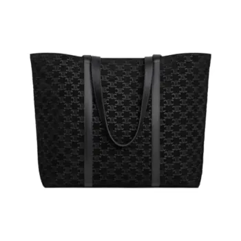 CELINE Suede Tote Bag Shopping Bag Shoulder Bags Women's Black