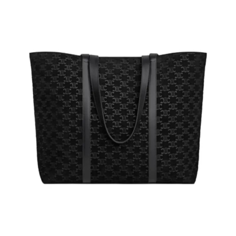 CELINE Suede Tote Bag Shopping Bag Shoulder Bags Women's Black-0