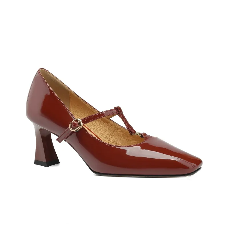 Echo&yolo Chunky Heel High Heels 6.5cm Women's-7