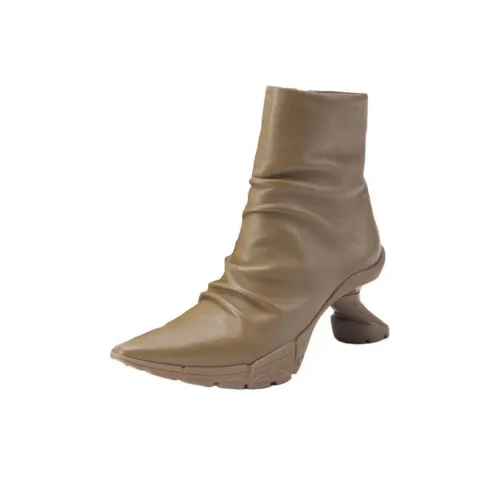 Jiangnan Commoner Ankle Boots 8.7cm Women's Brown