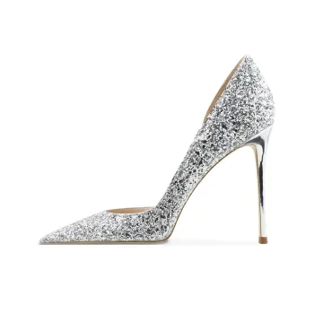 Ganxiaojie Slim Heel High Heels Women's Silver