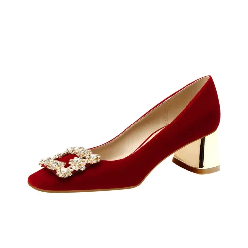 Ruby L Chunky Heel High Heels 5cm Women's Red
